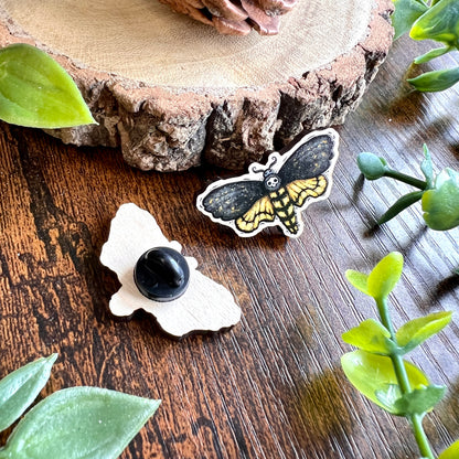 Death Moth Wooden Pin