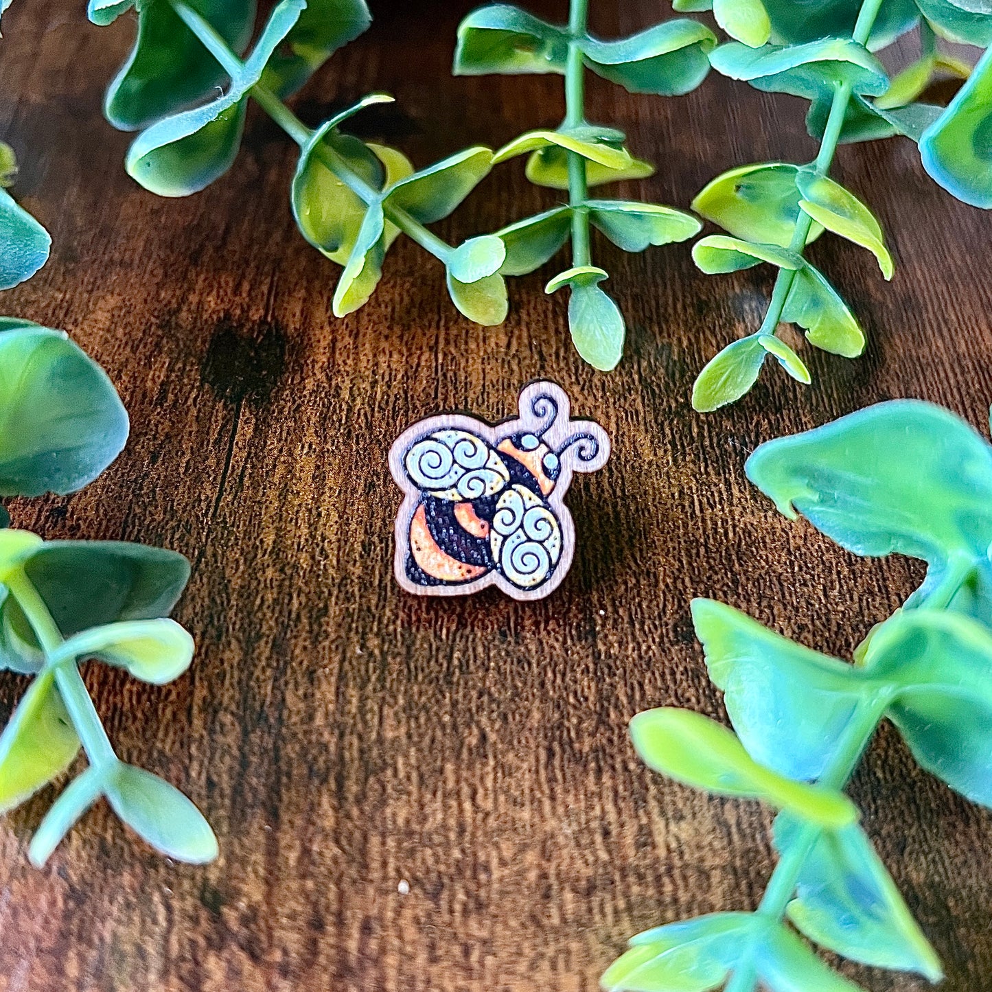 Mini Bumblebee Wooden Pin