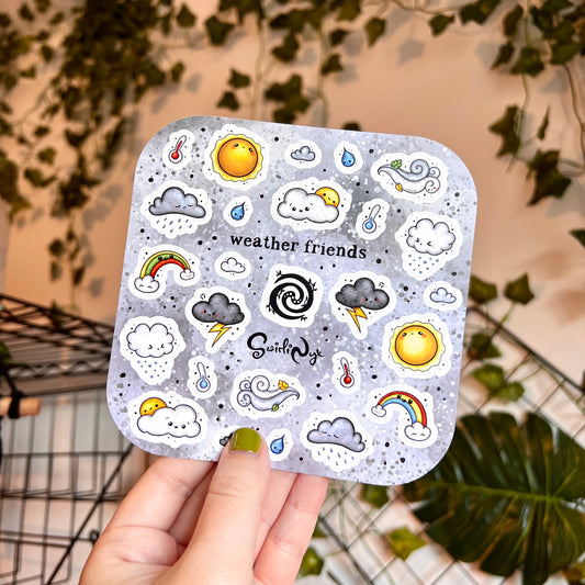 Grey Weather Friends Sticker Sheet