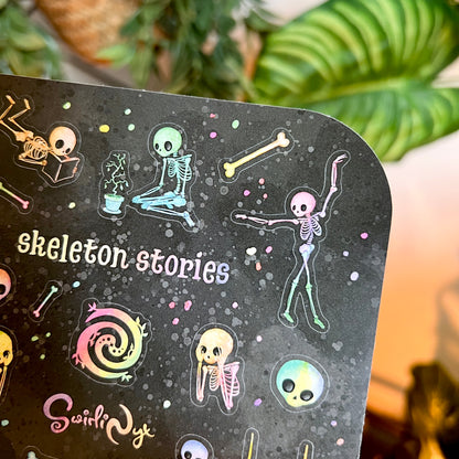 Rainbow Skeleton Stories Sticker Sheet