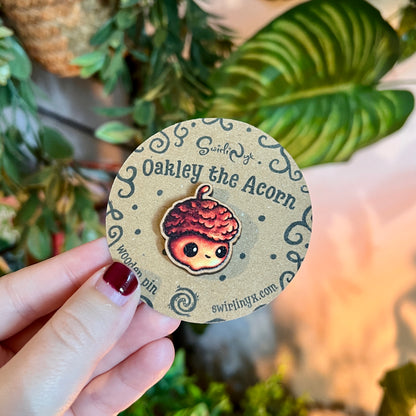 Oakley the Acorn Wooden Pin