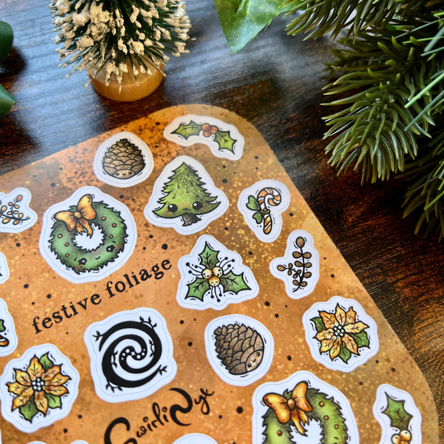 Natural Festive Foliage Sticker Sheet