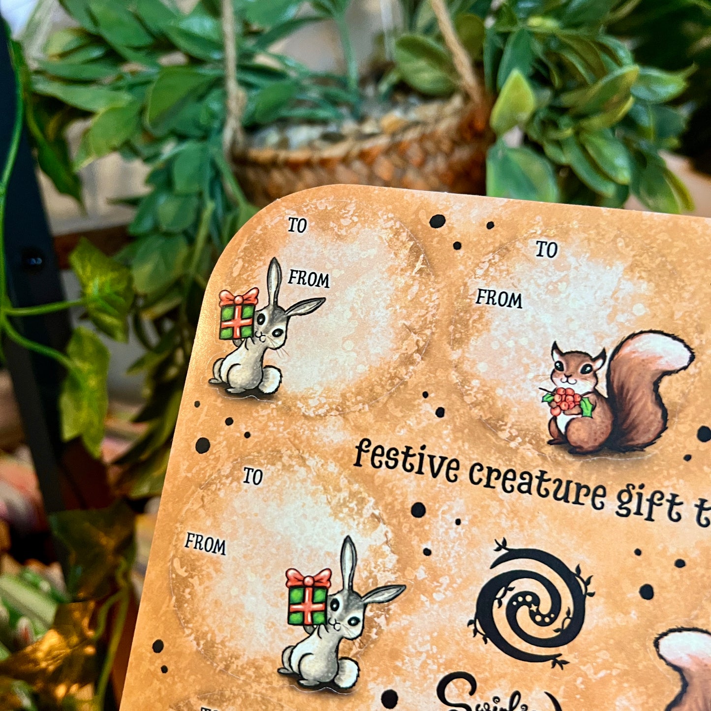 Festive Creatures Gift Tag Large Sticker Sheet