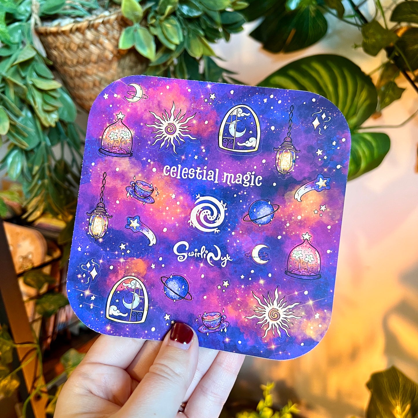 Celestial Magic Purple Sticker Sheet