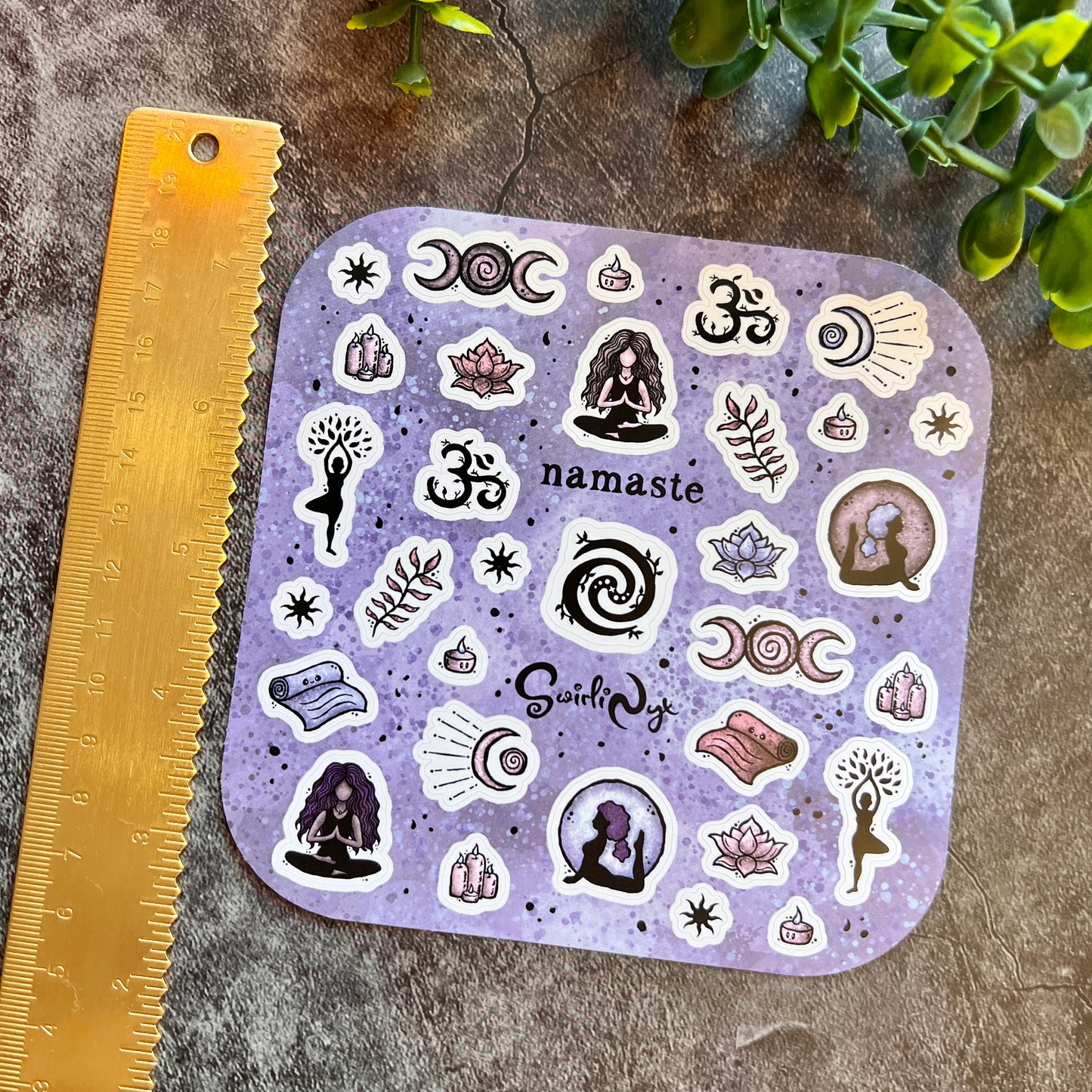 Purple Namaste Sticker Sheet