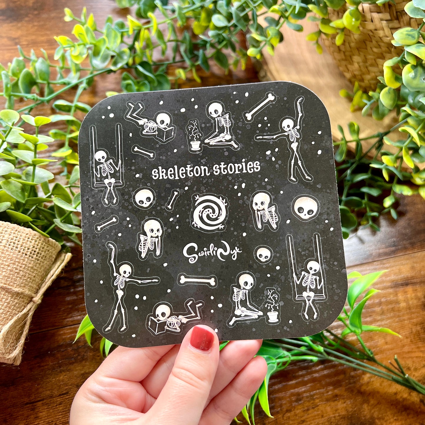 White Skeleton Stories Sticker Sheet