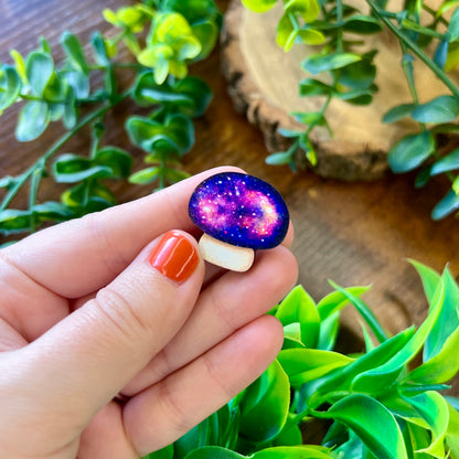 Galaxy Mushroom Wooden Pin