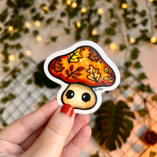 Maple the Mushroom Clear Sticker