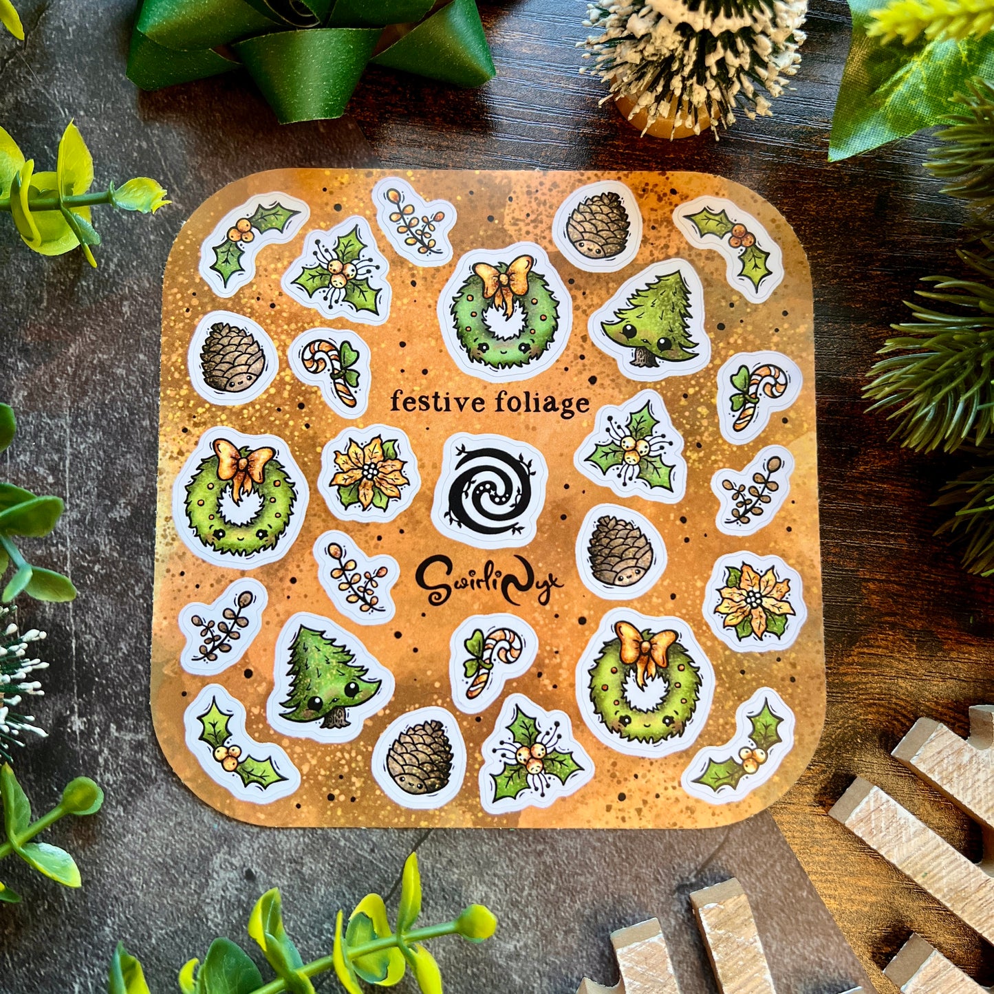 Natural Festive Foliage Sticker Sheet