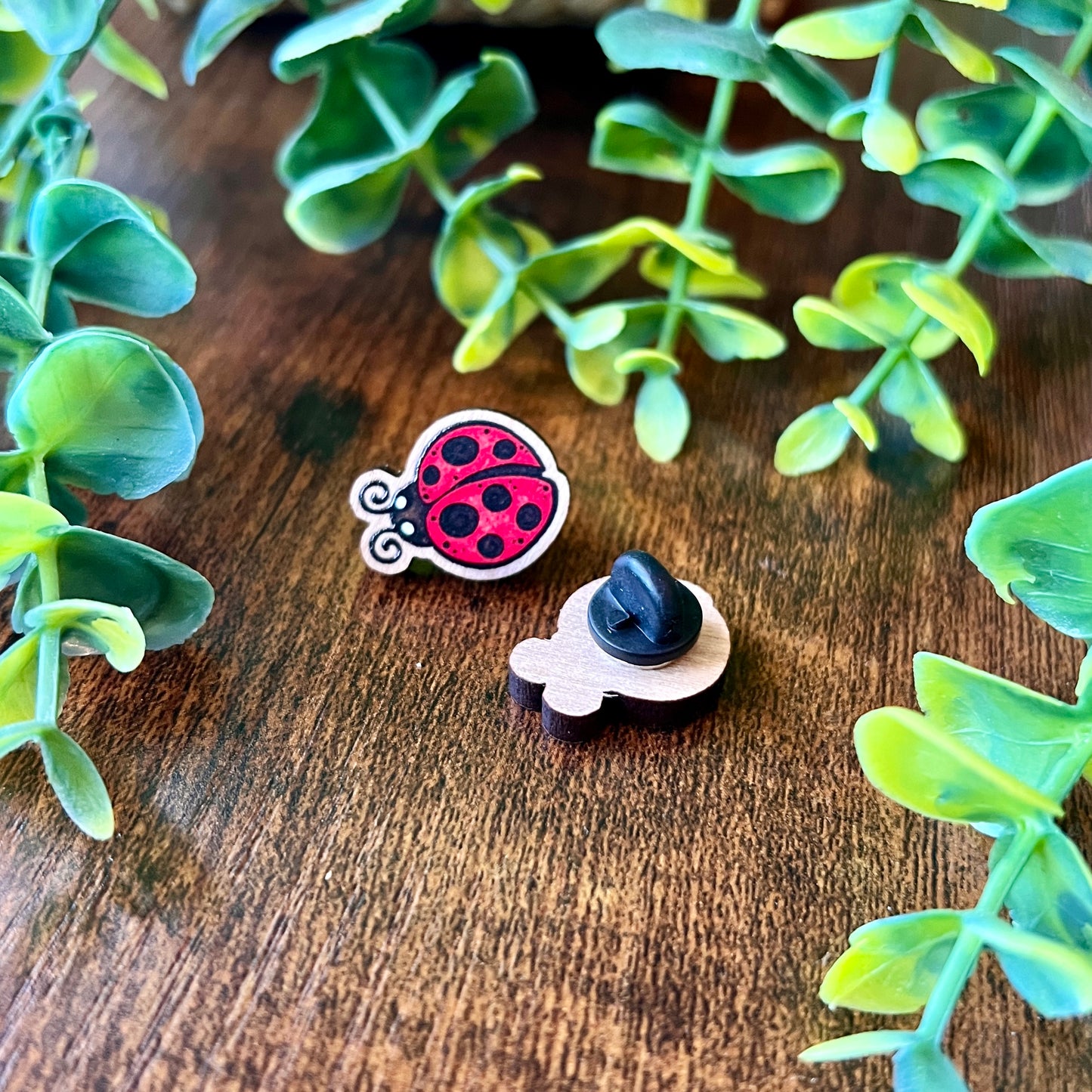 Mini Ladybird Wooden Pin