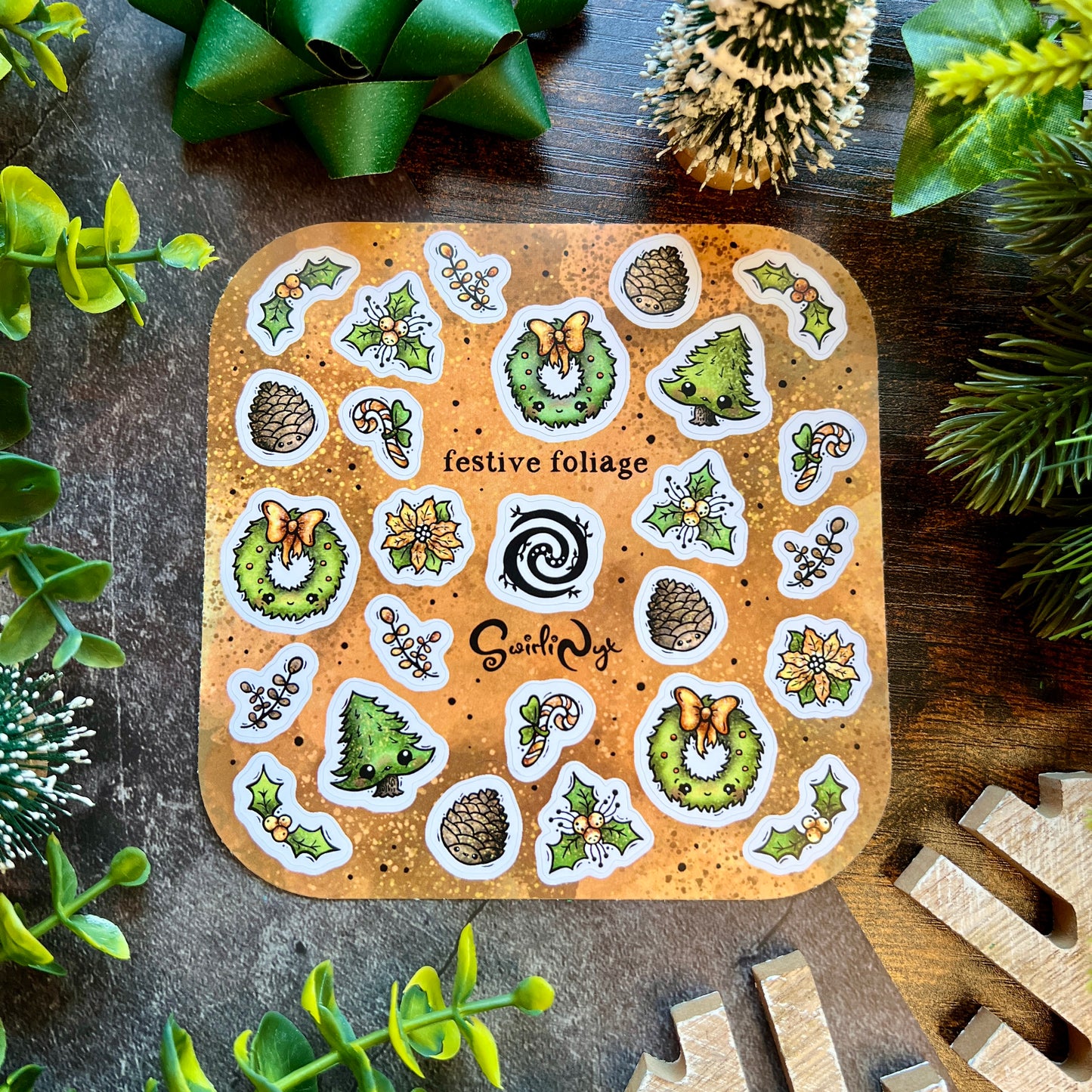 Natural Festive Foliage Sticker Sheet