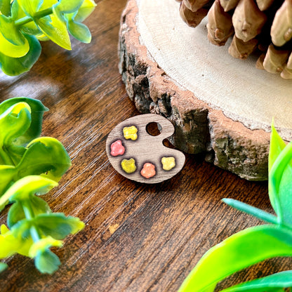 Woodland Paint Palette Wooden Pin