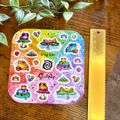 Rainbow Frog Life Sticker Sheet