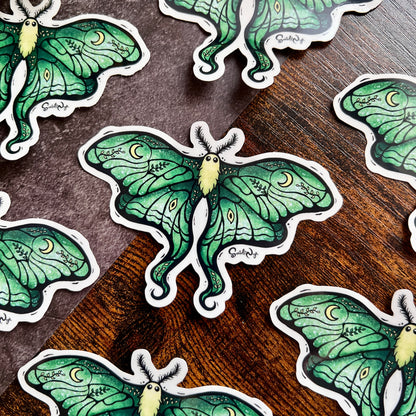 Lunar Moth Clear Sticker