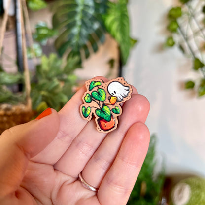 Plant Ghost Wooden Pin