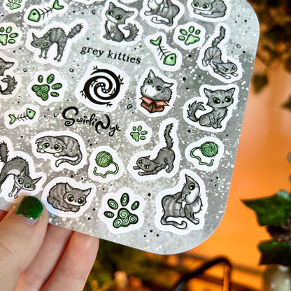 Grey Kitties Sticker Sheet