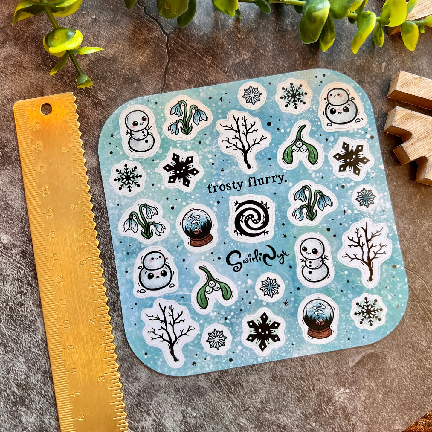 Blue Frosty Flurry Sticker Sheet