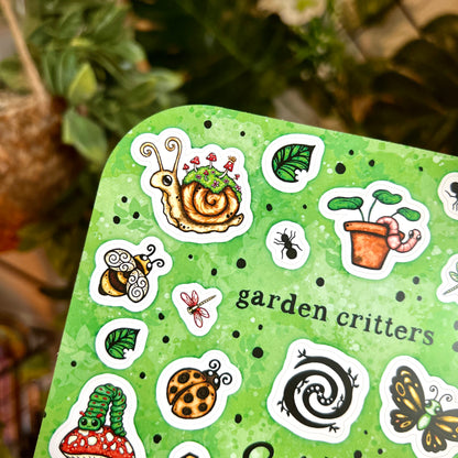 Green Garden Critters Sticker Sheet