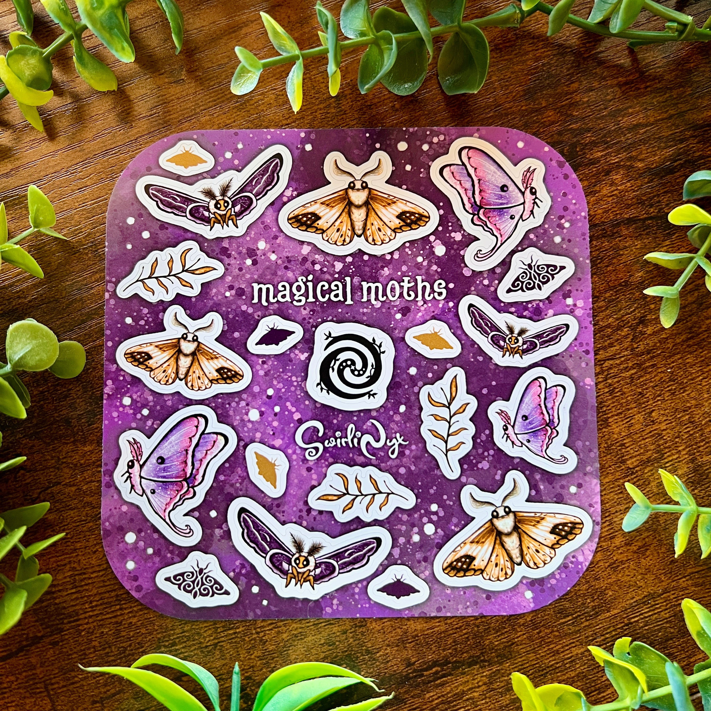 Magical Moths Purple Sticker Sheet