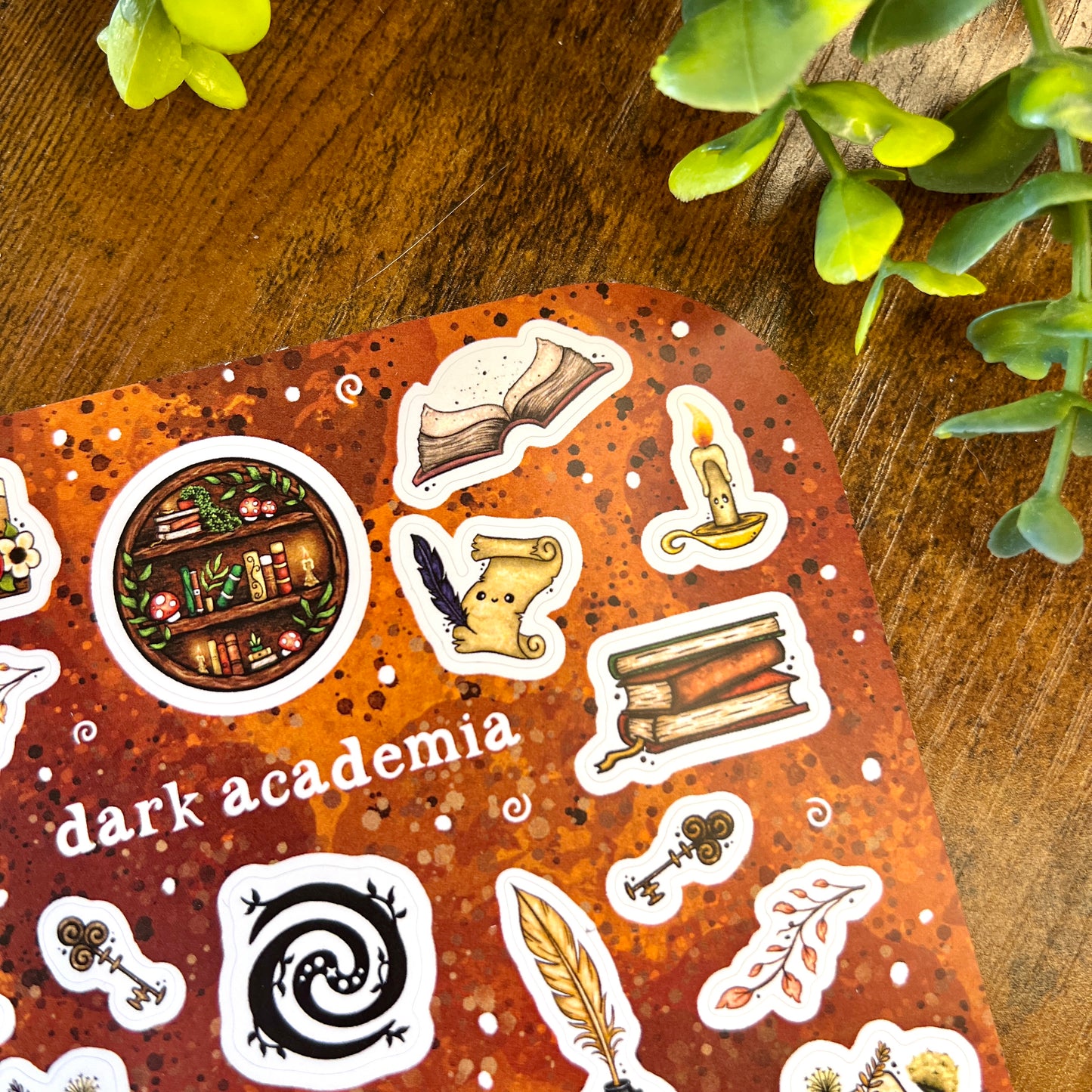 Brown Dark Academia Sticker Sheet