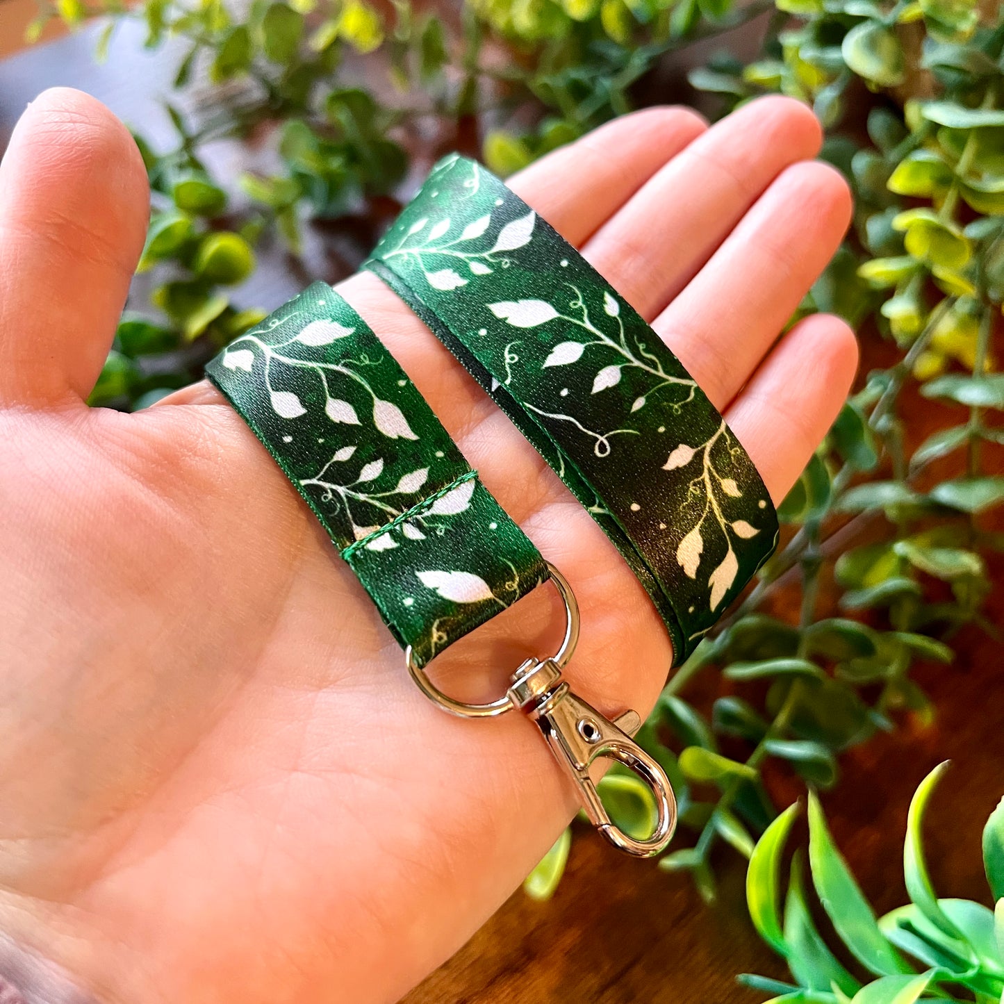 Emerald Leaves Lanyard