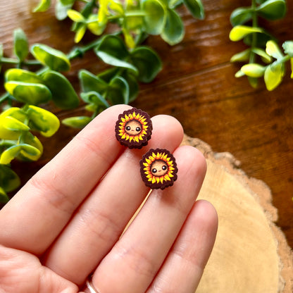 Saffy the Sunflower Wooden Earrings