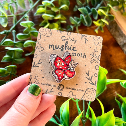 Mushie Moth Wooden Pin