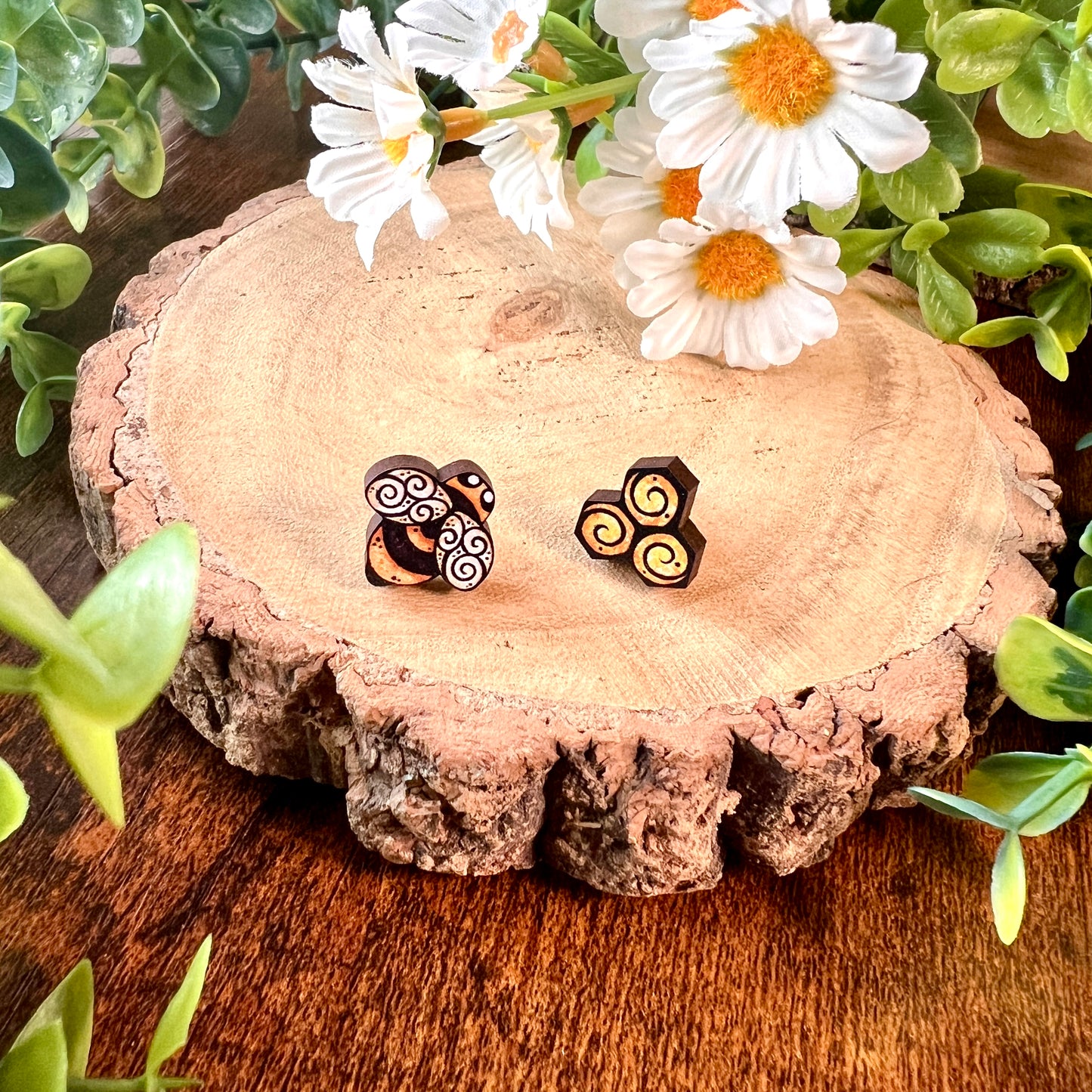 Spring Wooden Earrings 2 for £15