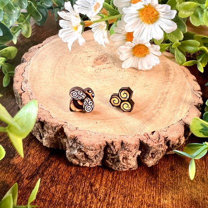 Honey Bee Wooden Earrings