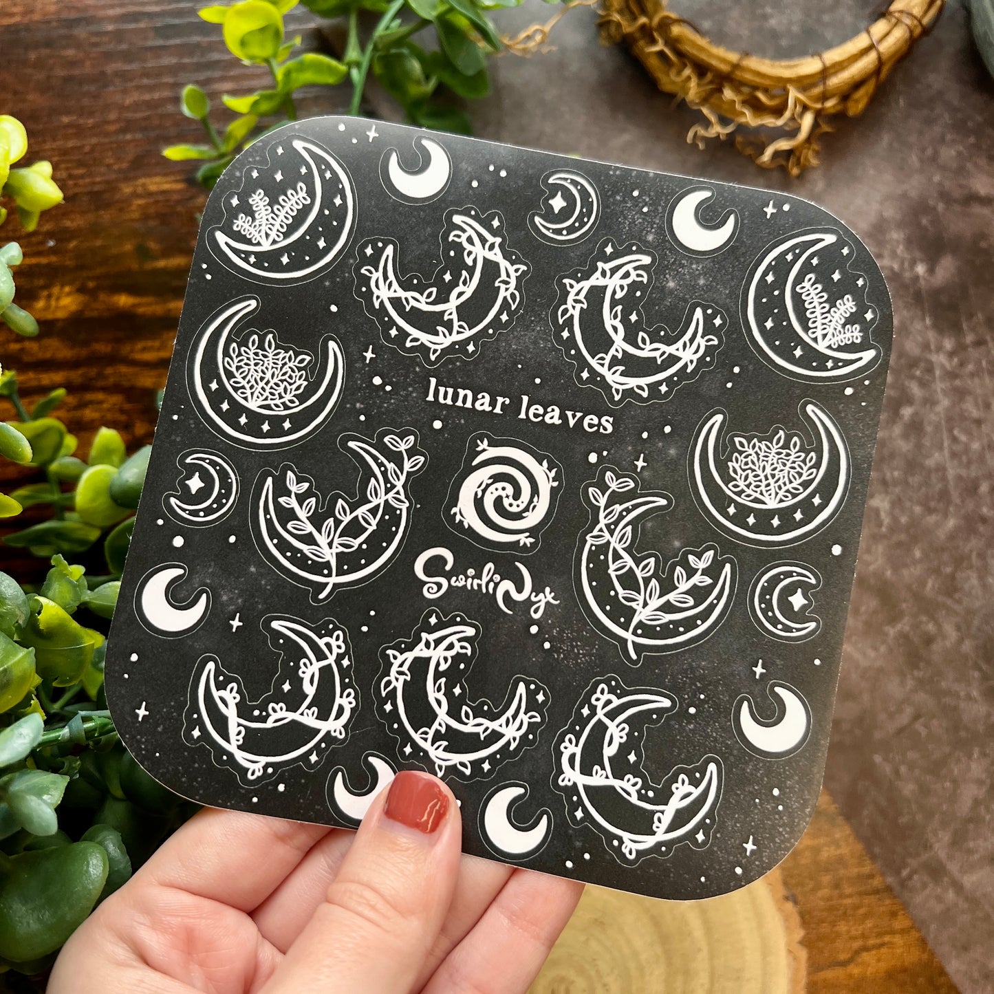Dark Lunar Leaves Sticker Sheet