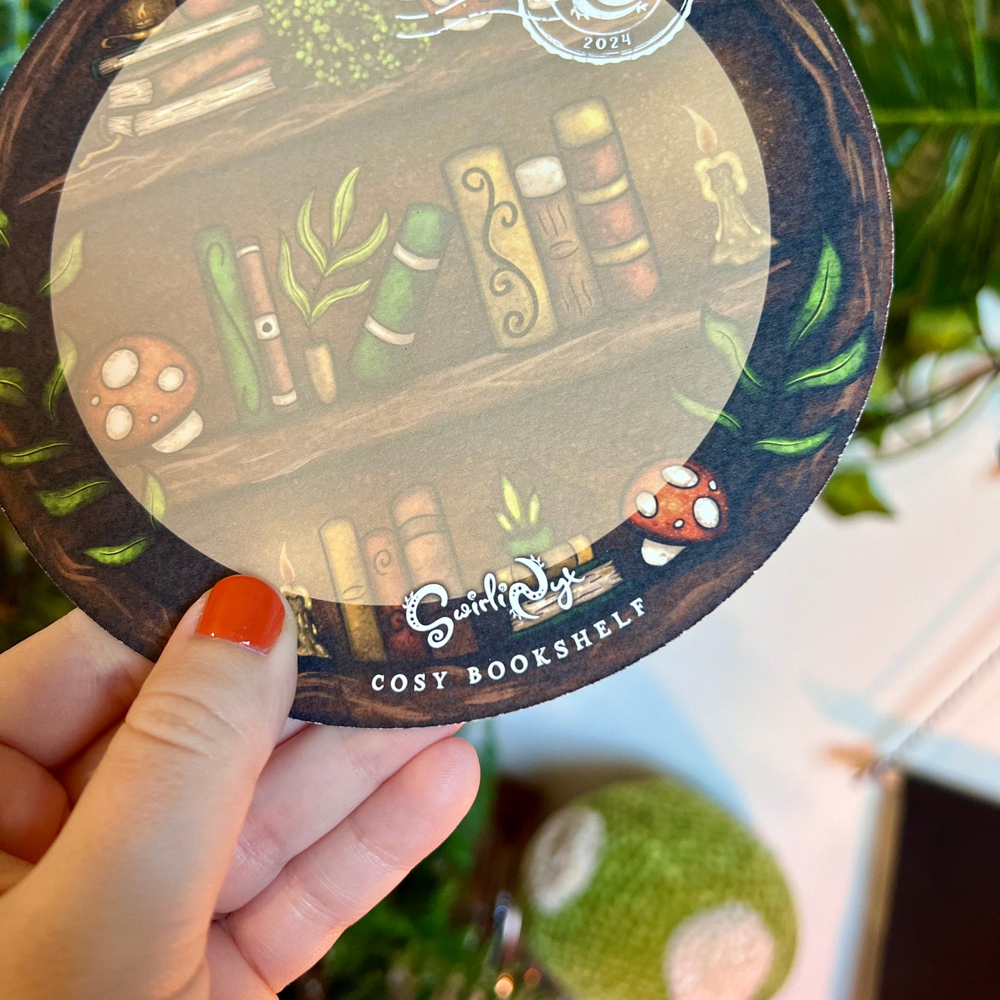 Round Cosy Bookshelf Art Print