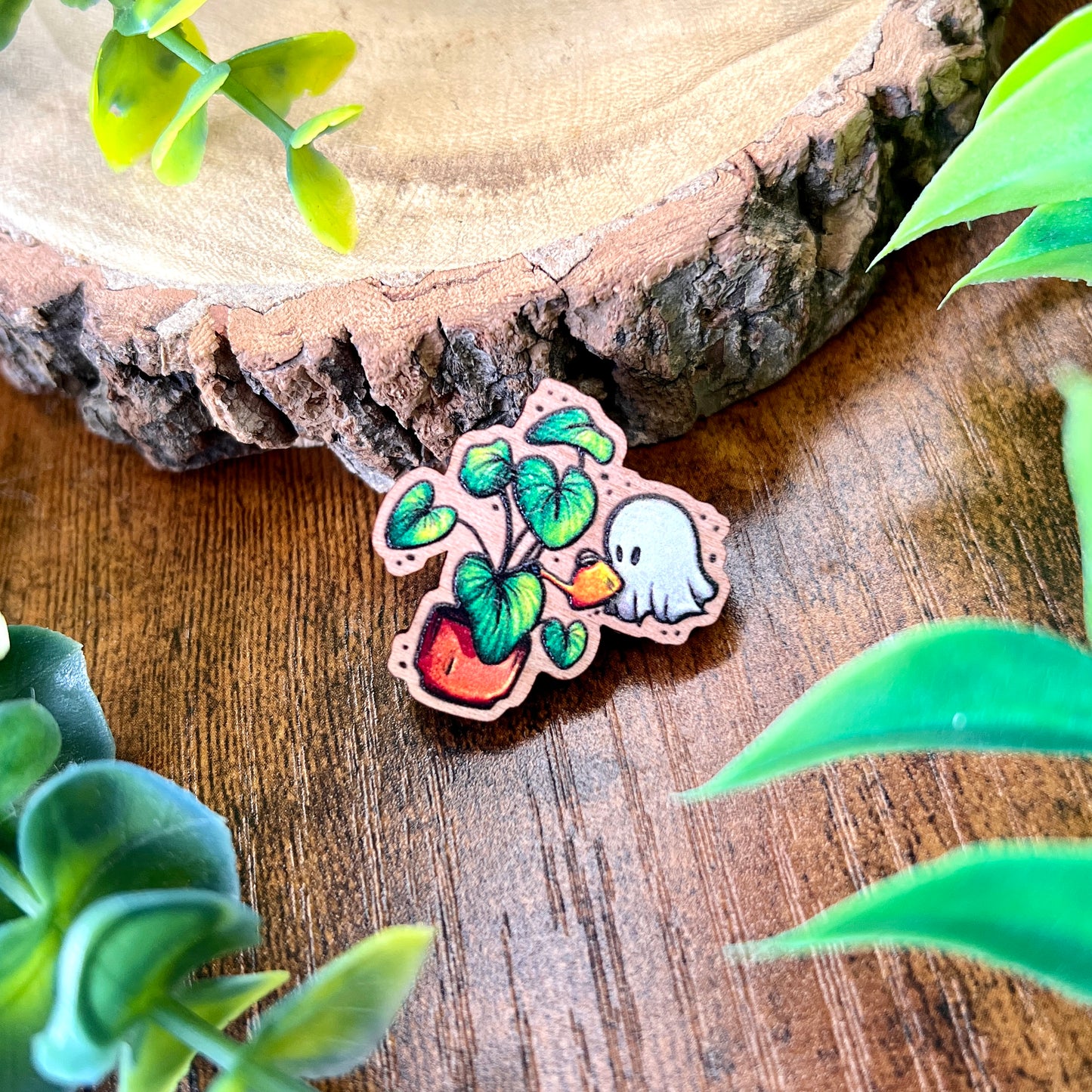 Plant Ghost Wooden Pin