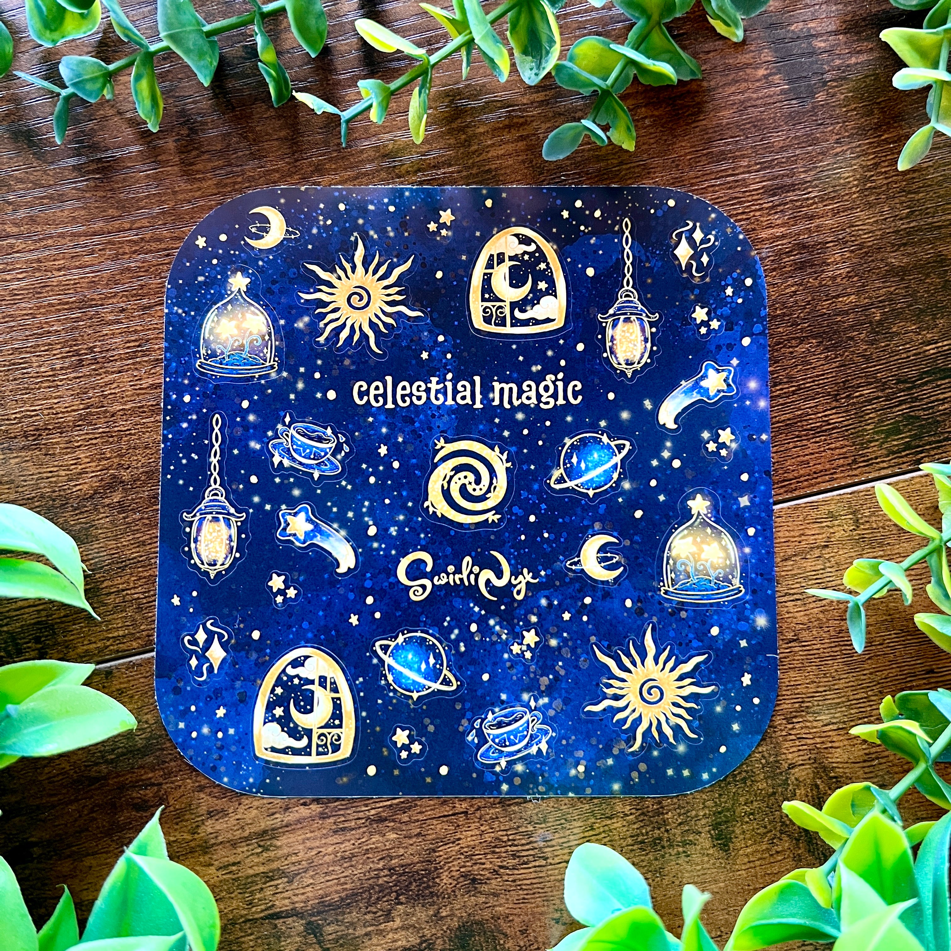 Celestial Magic Navy Sticker Sheet