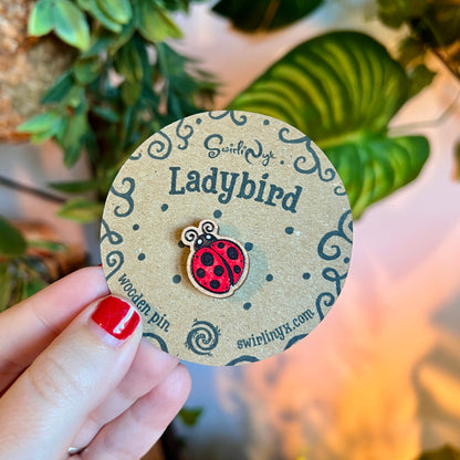 Mini Ladybird Wooden Pin