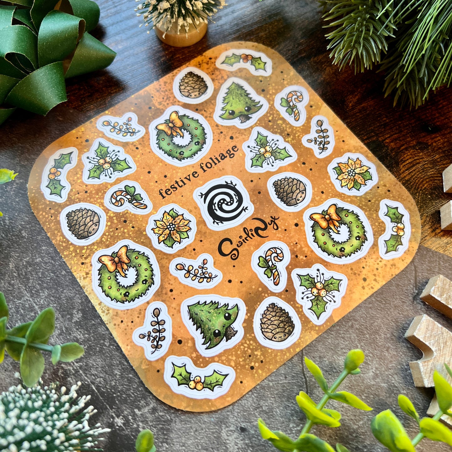 Natural Festive Foliage Sticker Sheet