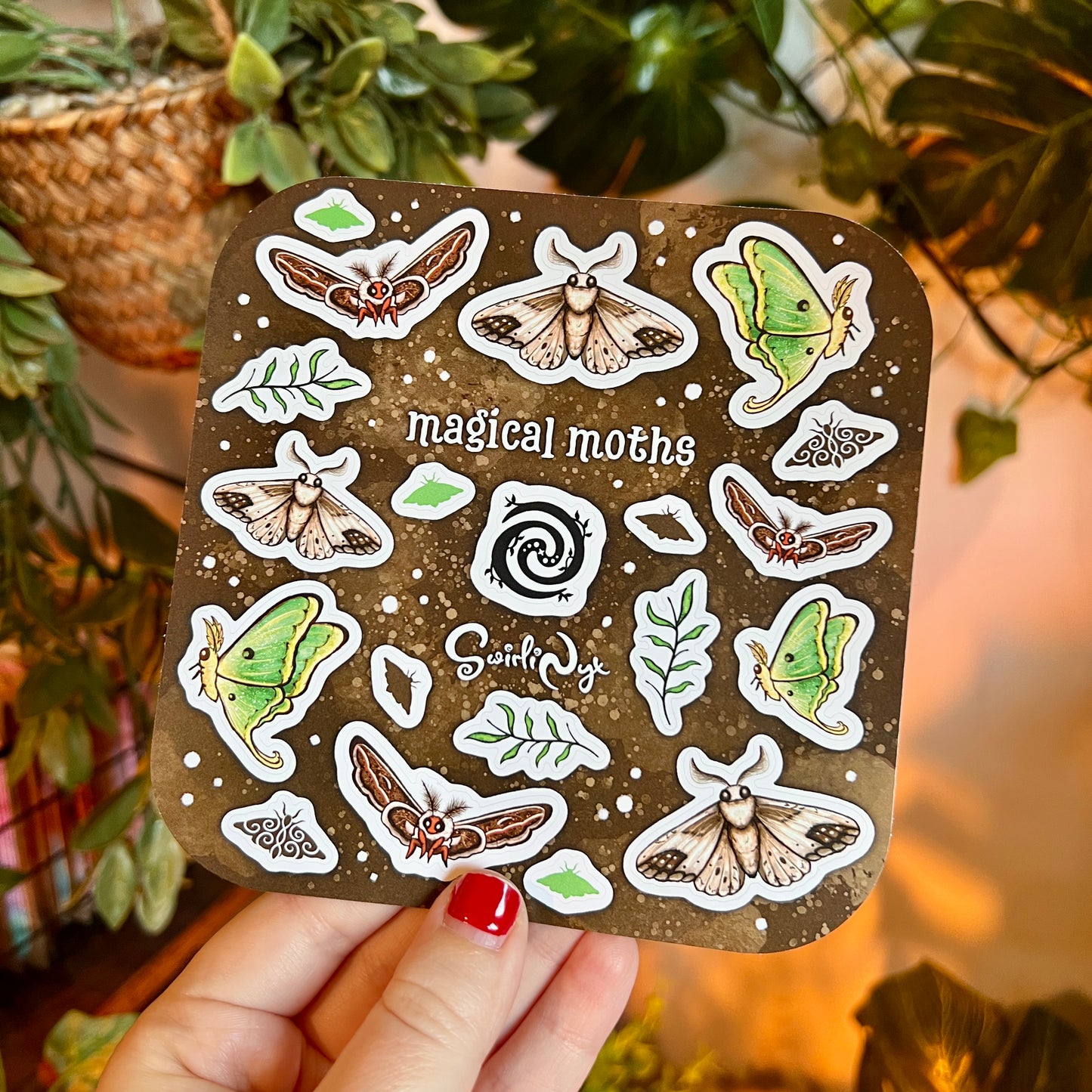 Magical Moths Brown Sticker Sheet