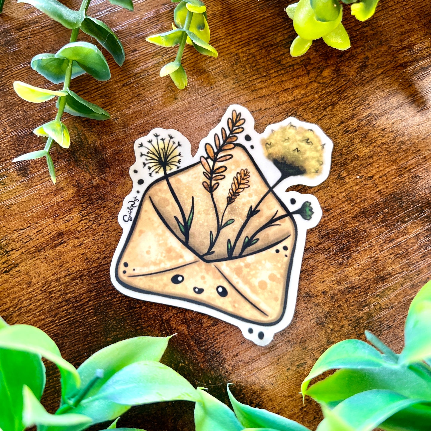 Floral Envelope Clear Sticker