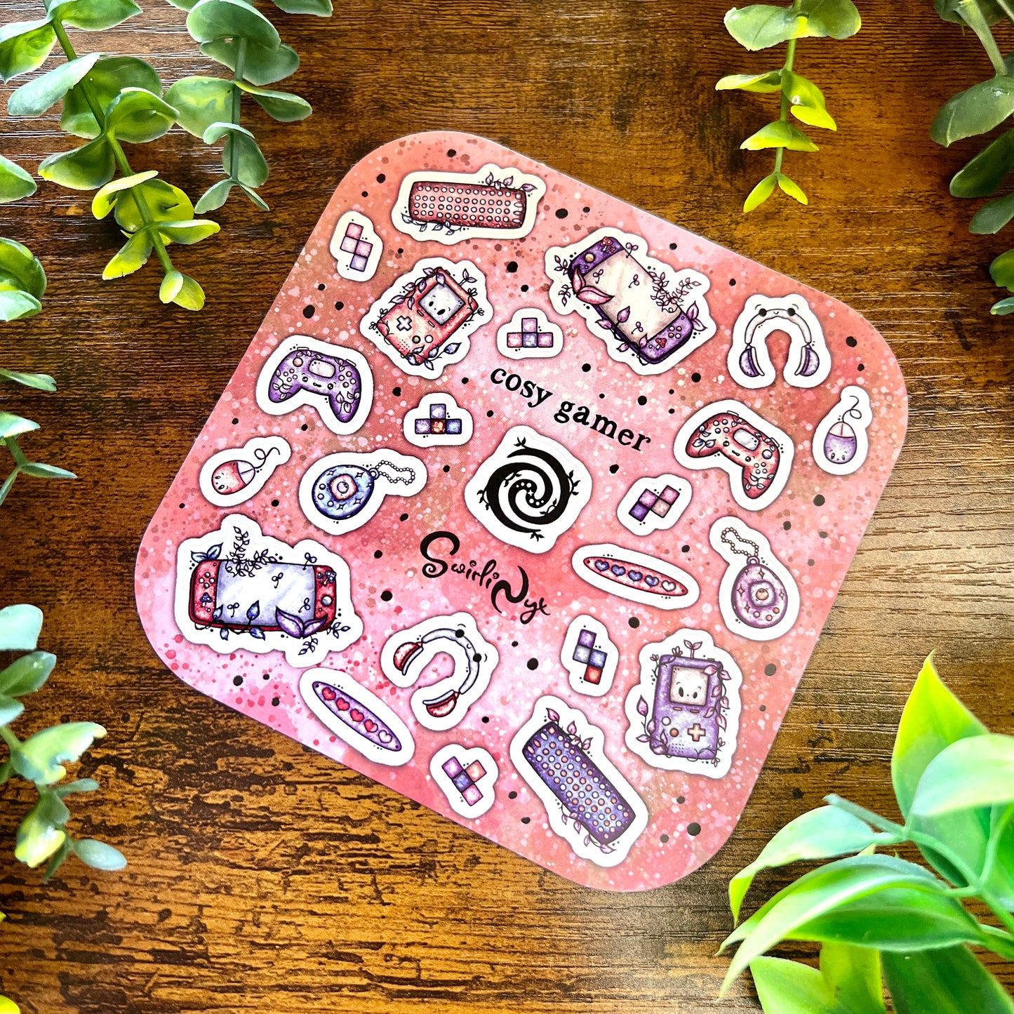 Pink Cosy Gamer Sticker Sheet