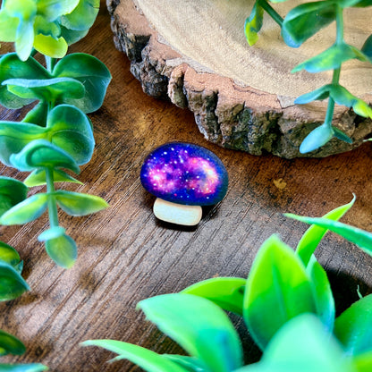 Galaxy Mushroom Wooden Pin