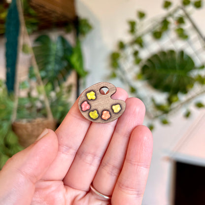 Woodland Paint Palette Wooden Pin