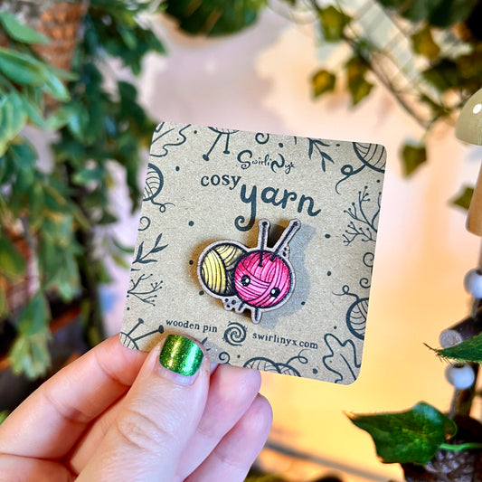 Cosy Yarn Wooden Pin