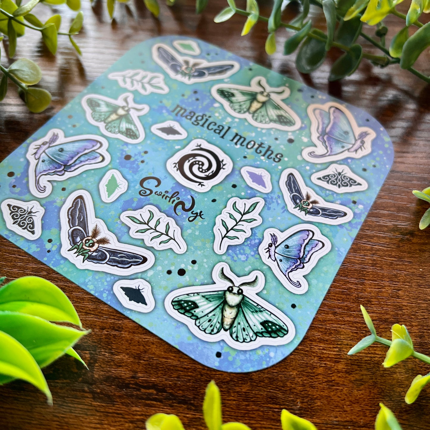 Magical Moths Blue Sticker Sheet