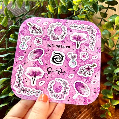 Lilac Soft Sakura Sticker Sheet