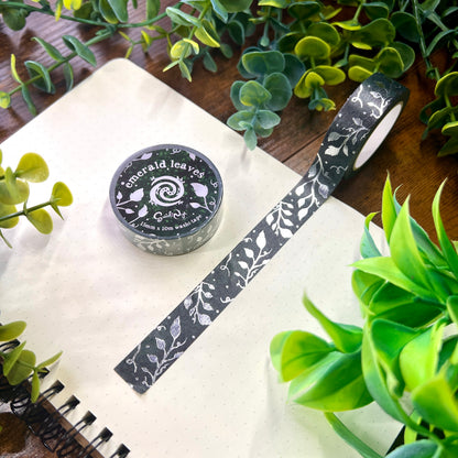 Emerald Leaves Foil Washi Tape