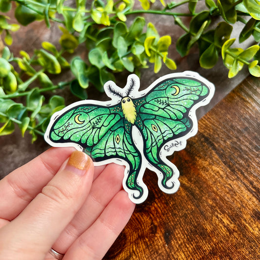 Lunar Moth Clear Sticker