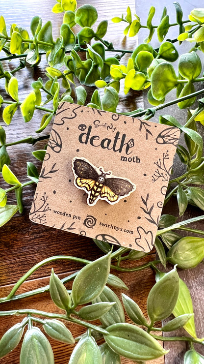 Death Moth Wooden Pin