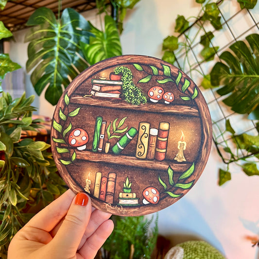 END OF LINE Round Cosy Bookshelf Art Print