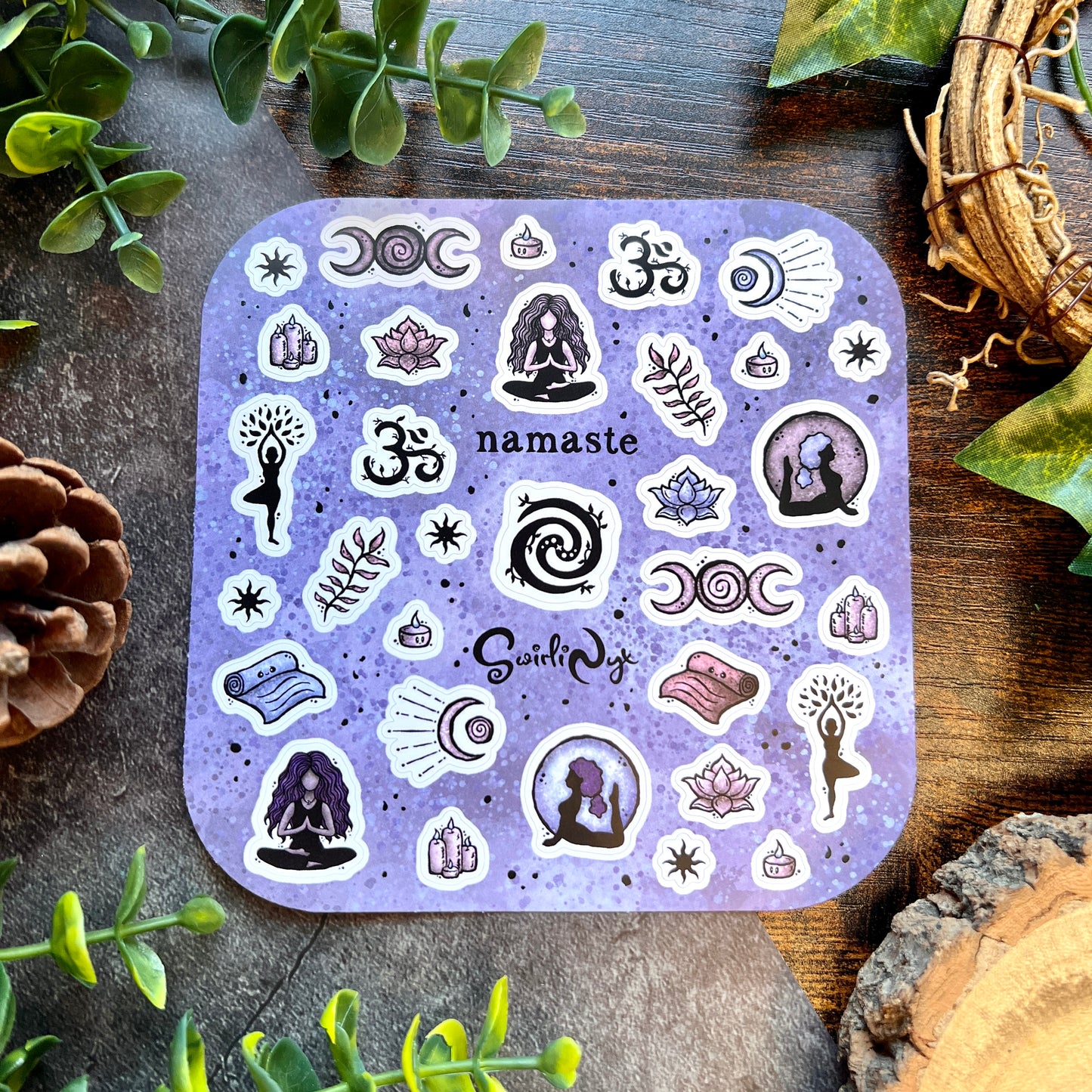 Purple Namaste Sticker Sheet