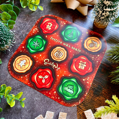 END OF LINE Festive Wax Seal Sticker Sheet