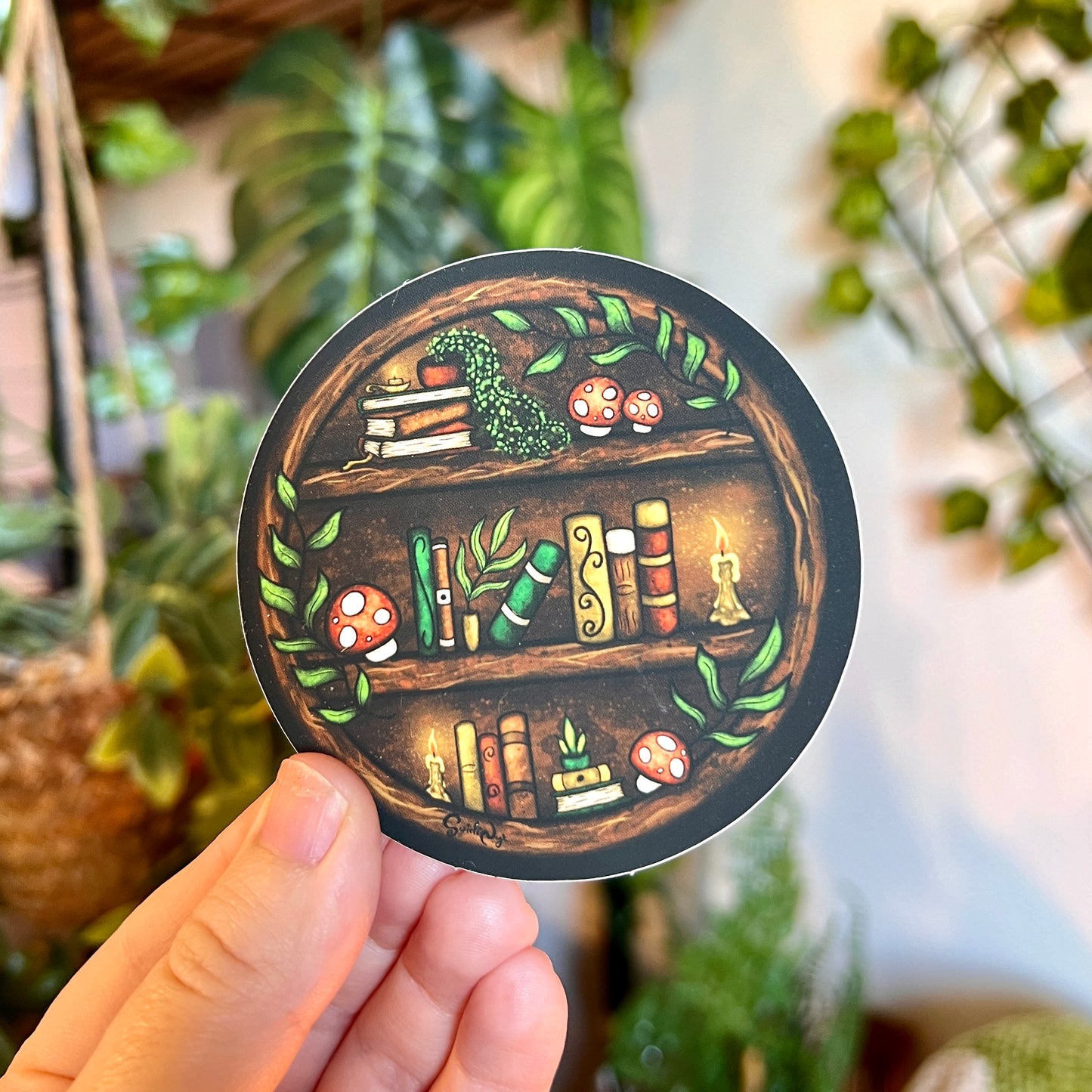 Round Bookshelf Vinyl Sticker